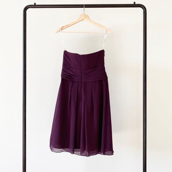 David's Bridal Short Crinkle Chiffon Dress Sz 4 - Picture 4 of 7